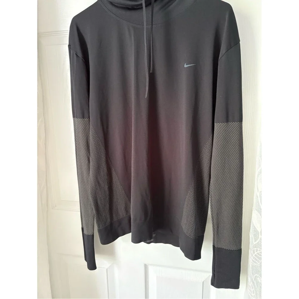 Nike Dri-Fit cowl funnel neck pullover sweatshirt textured sleeves men size XL